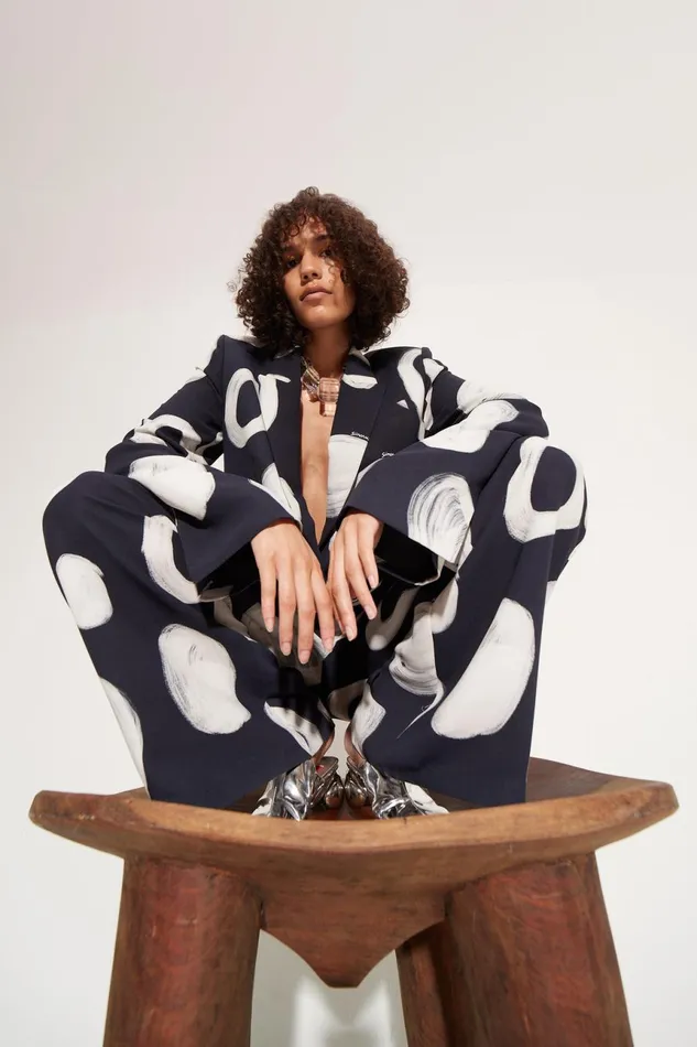 Simon Miller Bottoms Women Bloo Painted Crepe Pant In Painted Dot Simon Miller Bottoms Women Bloo Painted Crepe Pant In Painted Dot