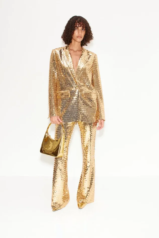 Simon Miller Bottoms Women Sequin Robo Pant In Star Gold