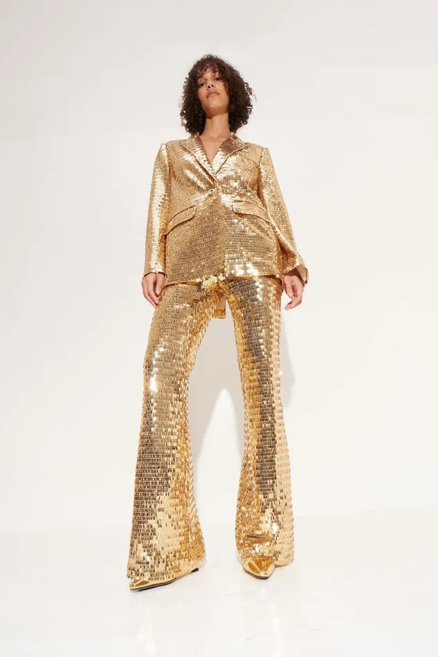 Simon Miller Bottoms Women Sequin Robo Pant In Star Gold Simon Miller Bottoms Women Sequin Robo Pant In Star Gold
