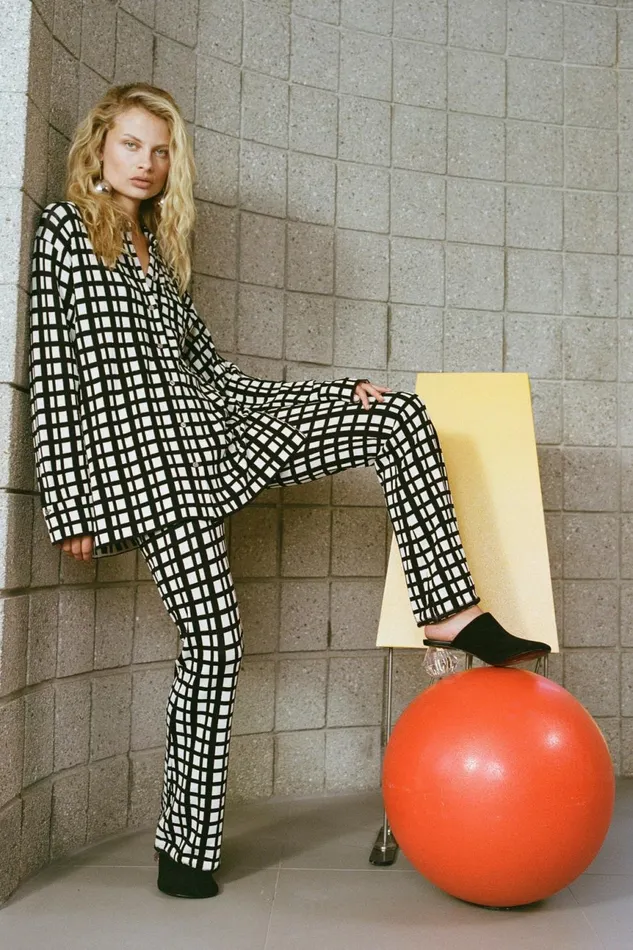 Simon Miller Knitwear Women Blaz Knit Jacket In Windowpane Simon Miller Knitwear Women Blaz Knit Jacket In Windowpane