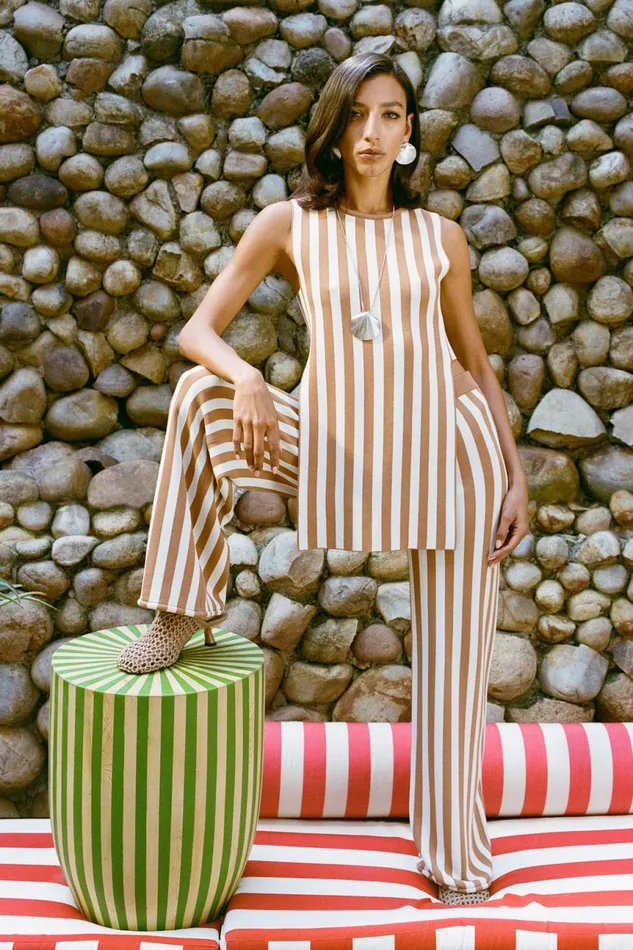 Simon Miller Knitwear Women Knits By Jabber Pant In Tan Stripe Simon Miller Knitwear Women Knits By Jabber Pant In Tan Stripe