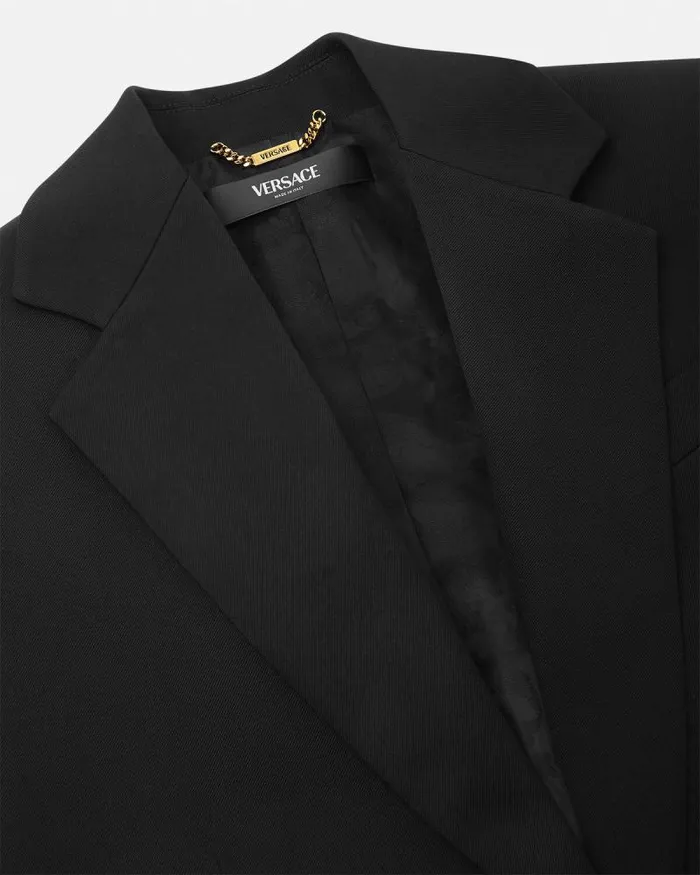 SingleBreasted Oversized Blazer Black Women Versace Blazer and Jackets