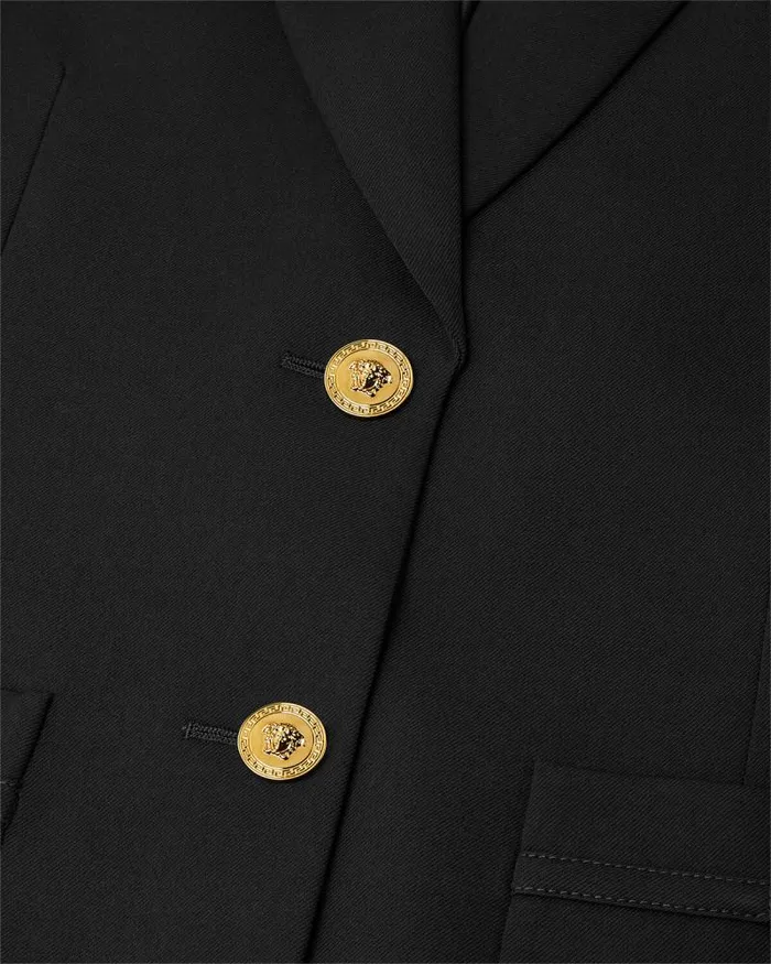 SingleBreasted Oversized Blazer Black Women Versace Blazer and Jackets
