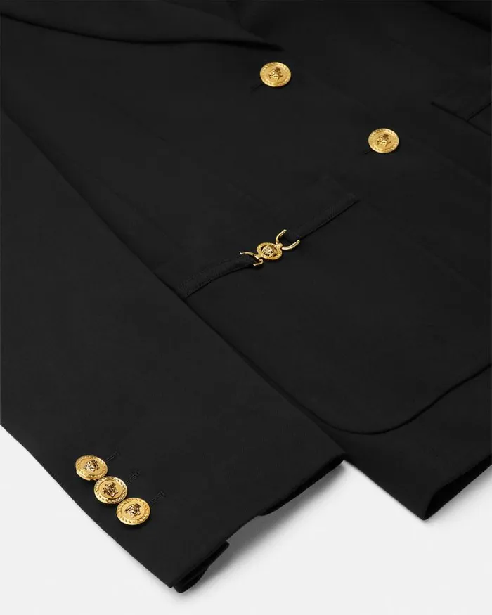 SingleBreasted Oversized Blazer Black Women Versace Blazer and Jackets