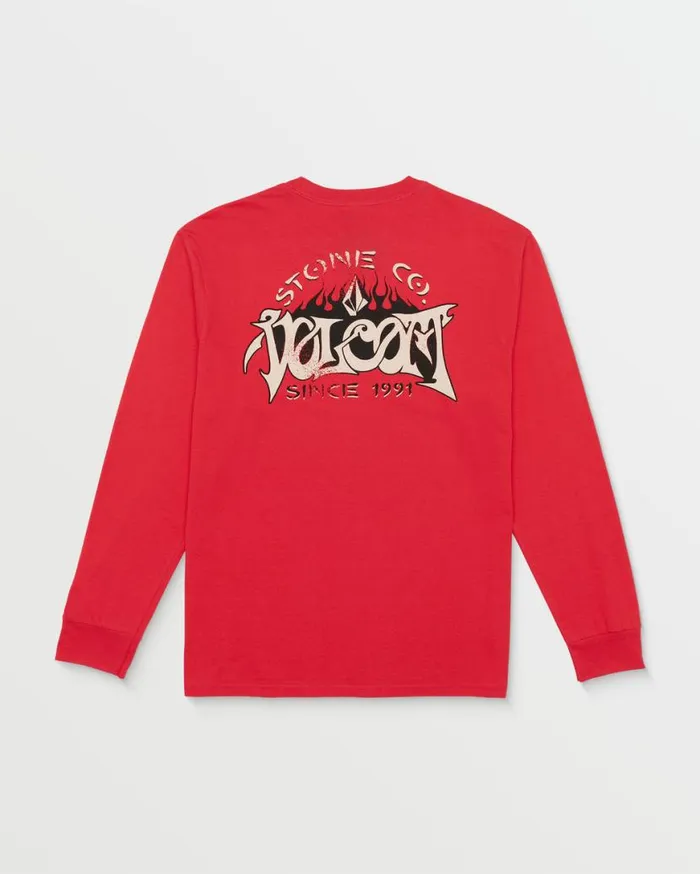 Sizzle Peak Long Sleeve Tee 8211 Ribbon Red Mens Volcom TShirts and Tanks