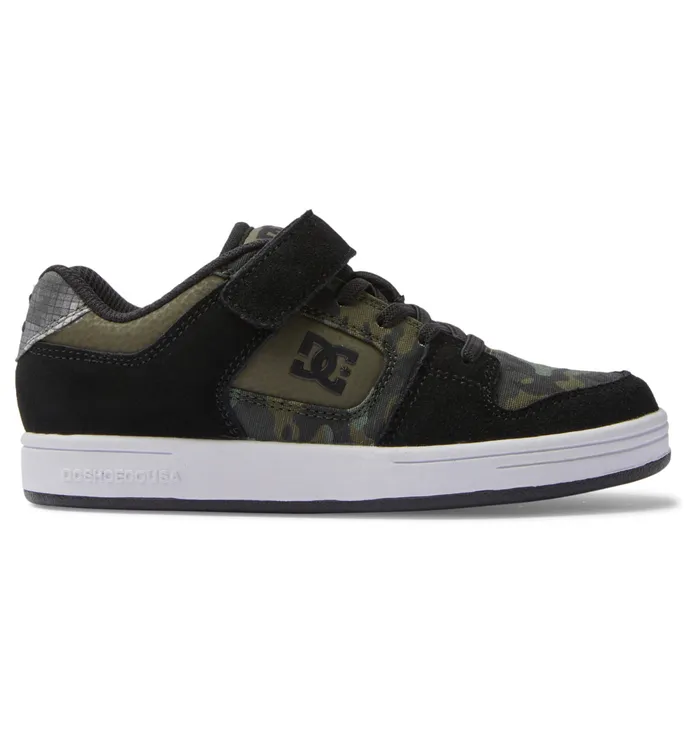 Skate DC Shoes Kids Boy8217s Manteca 4 Elastic Waist Lace Shoes olive camouflage