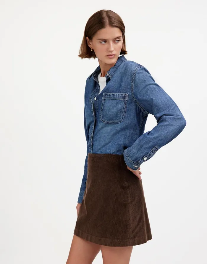 Skirts Women Madewell Corduroy Mini Skirt Dark Carob