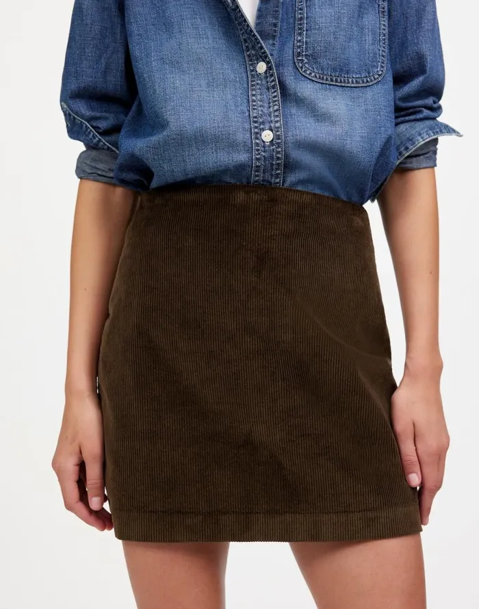 Skirts Women Madewell Corduroy Mini Skirt Dark Carob