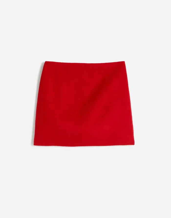 Skirts Women Madewell DoubleFaced Mini Skirt In Wool Blend Bright Cherry