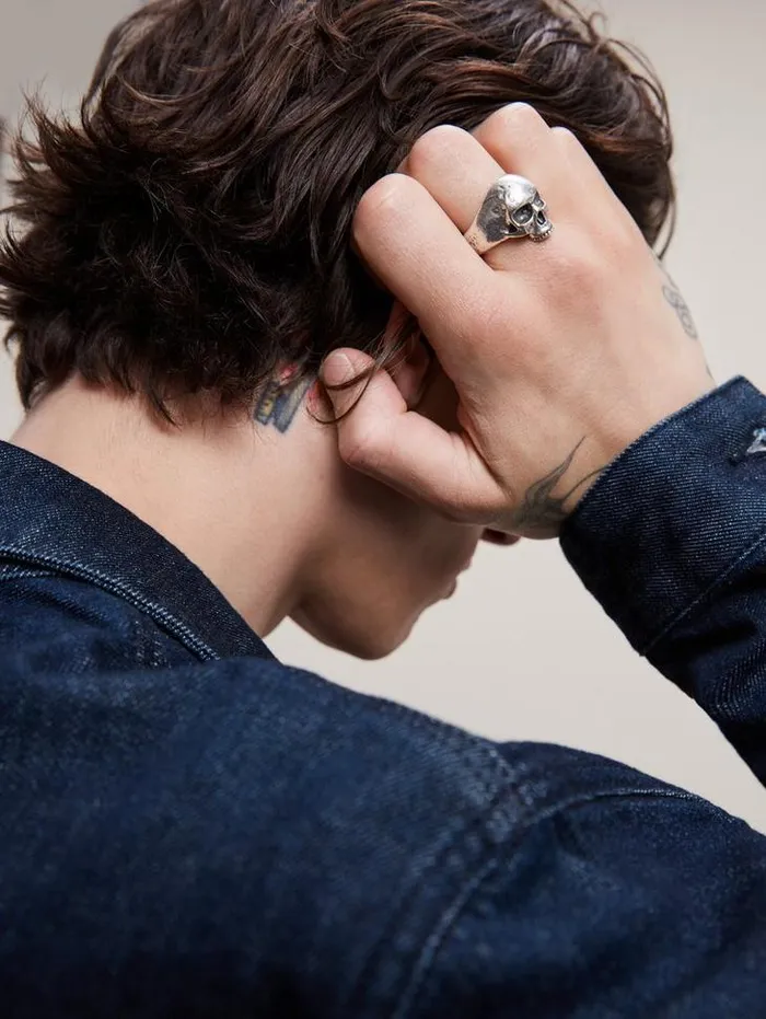 SKULL RING Silver Men John Varvatos Jewelry