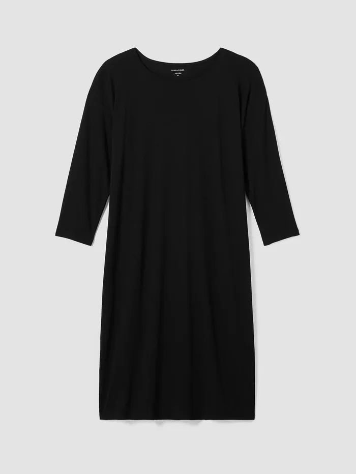 Sleepwear Women Eileen Fisher Organic Cotton Interlock Sleep Dress Black
