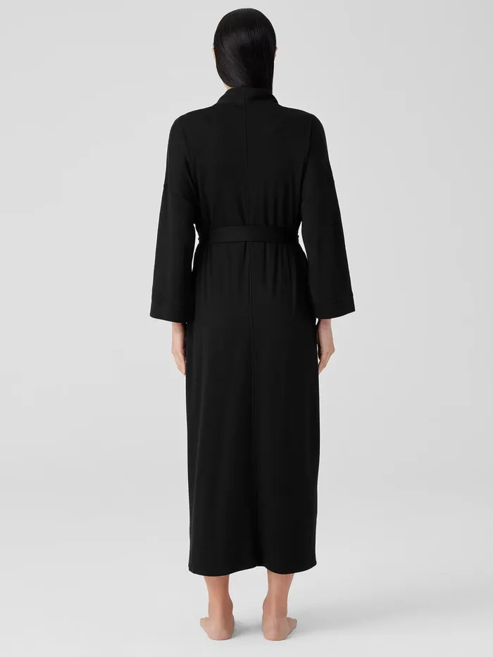 Sleepwear Women Eileen Fisher Organic Cotton Interlock Sleep Robe Black