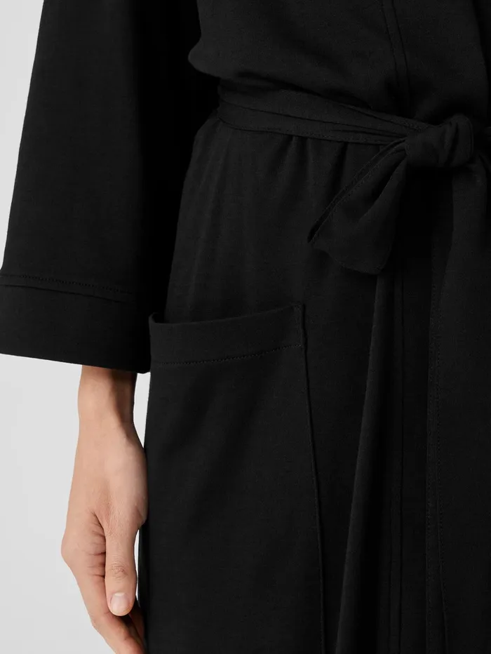 Sleepwear Women Eileen Fisher Organic Cotton Interlock Sleep Robe Black