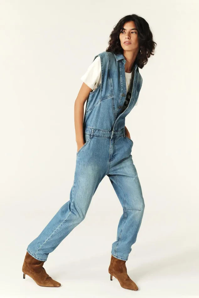Sleeveless Jumpsuit Figo Blue Women Baandsh Jumpsuits and Overalls