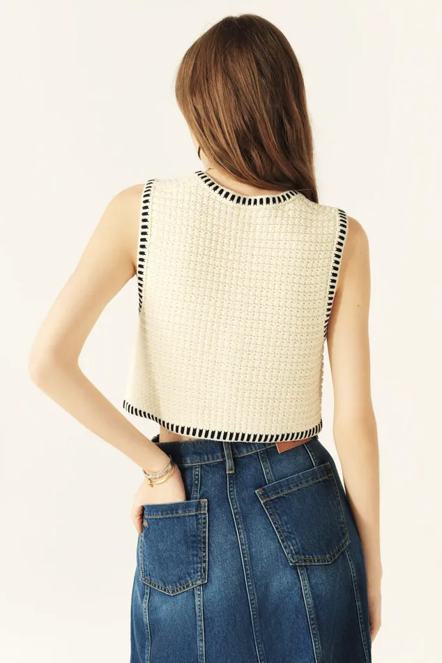 Sleeveless Vest Gustave Blue Women Baandsh Sweaters and Cardigans