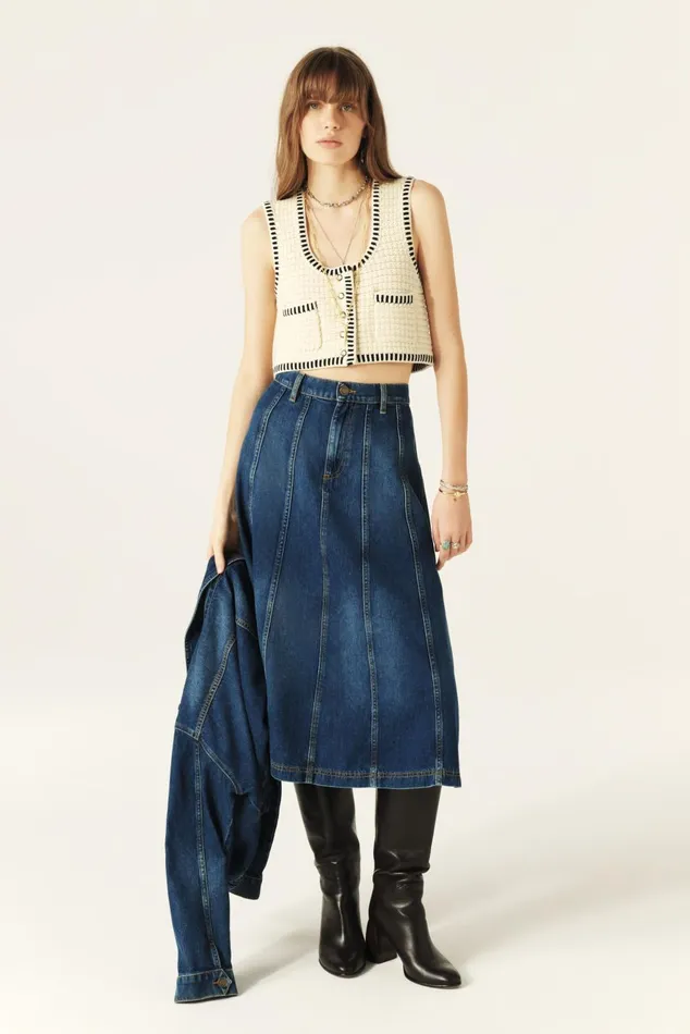 Sleeveless Vest Gustave Blue Women Baandsh Sweaters and Cardigans