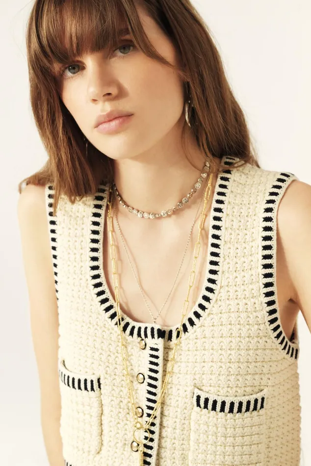 Sleeveless Vest Gustave Blue Women Baandsh Sweaters and Cardigans