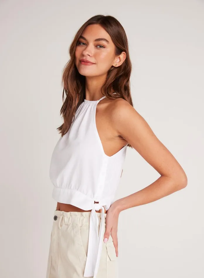 Sleeveless Women Bella Dahl Cropped Side Tie Halter 8211 White Sleeveless Women Bella Dahl Cropped Side Tie Halter 8211 White