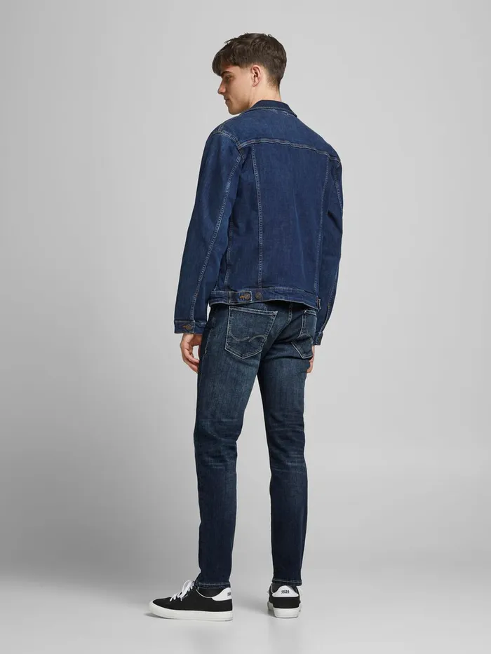 Slim and Straight Jeans JACK and JONES Mens TIM ORIGINAL AM 619 SLIMSTRAIGHT FIT JEANS Blue Blue Denim