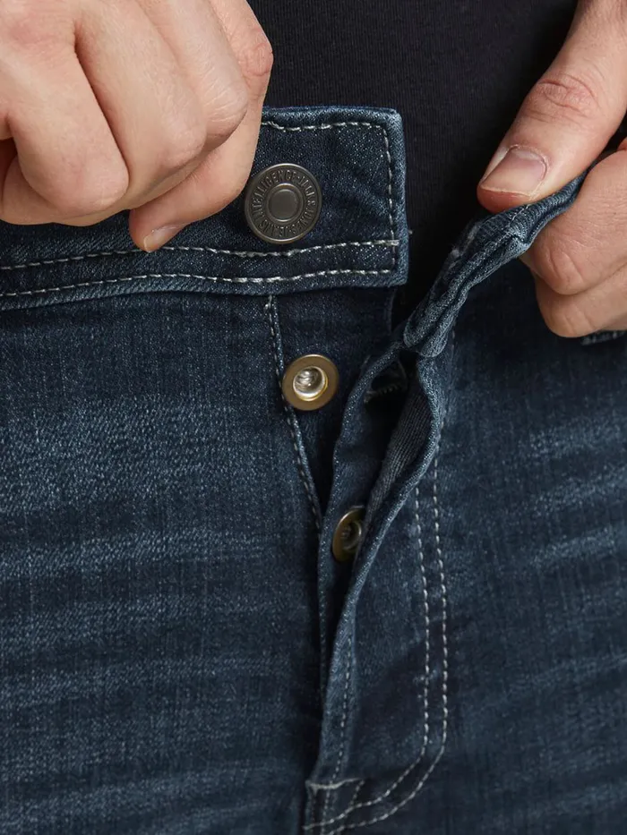 Slim and Straight Jeans JACK and JONES Mens TIM ORIGINAL AM 619 SLIMSTRAIGHT FIT JEANS Blue Blue Denim