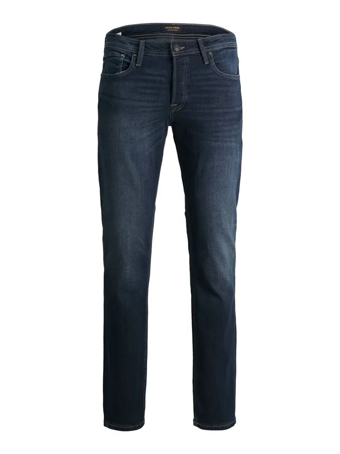 Slim and Straight Jeans JACK and JONES Mens TIM ORIGINAL AM 619 SLIMSTRAIGHT FIT JEANS Blue Blue Denim