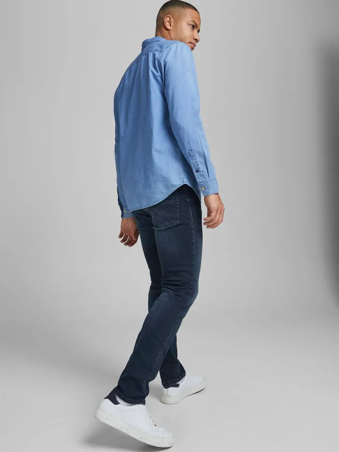Slim and Straight Jeans JACK and JONES Mens TIM ORIGINAL CJ 925 SLIMSTRAIGHT FIT JEANS Blue Blue Denim