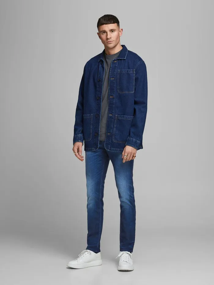 Slim and Straight Jeans JACK and JONES Mens TIM ORIGINAL JJ 267 SLIMSTRAIGHT FIT JEANS Blue Blue Denim