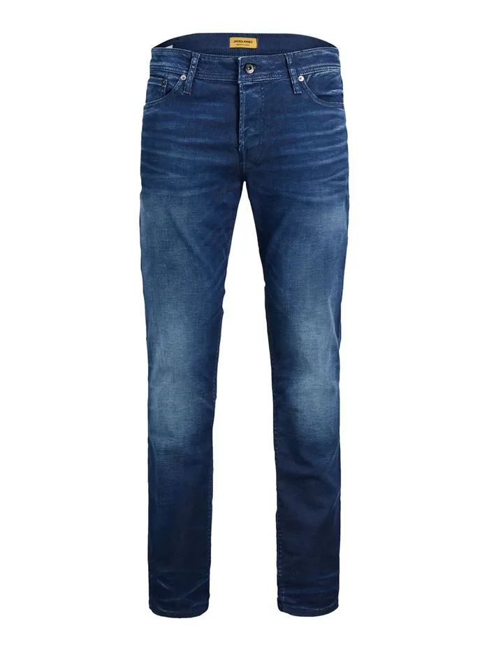 Slim and Straight Jeans JACK and JONES Mens TIM ORIGINAL JJ 267 SLIMSTRAIGHT FIT JEANS Blue Blue Denim