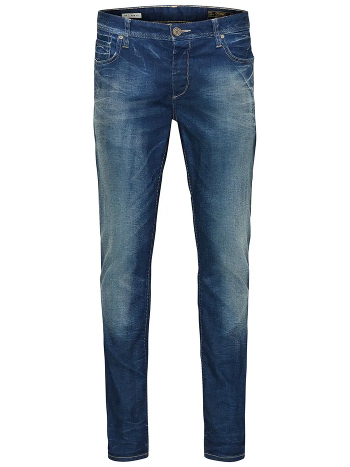 Slim and Straight Jeans JACK and JONES Mens TIM ORIGINAL JOS 919 SLIMSTRAIGHT FIT JEANS Blue Medium Blue Denim