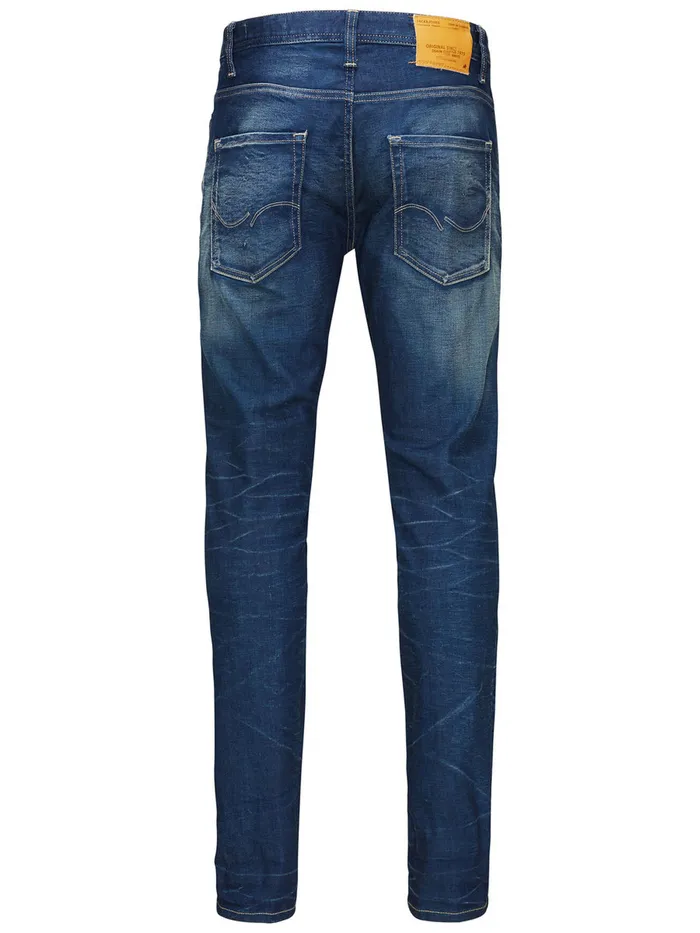 Slim and Straight Jeans JACK and JONES Mens TIM ORIGINAL JOS 919 SLIMSTRAIGHT FIT JEANS Blue Medium Blue Denim