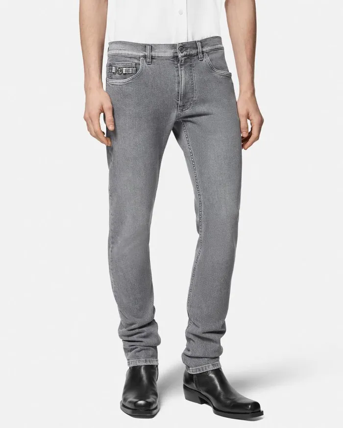 SlimFit Jeans Gray Men Versace Pants and Shorts