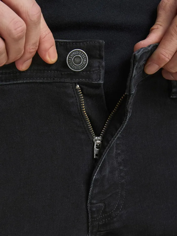 Slim Jeans JACK and JONES Mens GLENN FELIX AM 066 LID SLIM FIT JEANS Black Black Denim