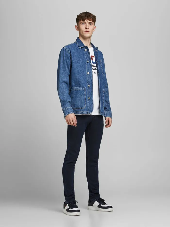 Slim Jeans JACK and JONES Mens GLENN FELIX AM 166 LID SLIM FIT JEANS Blue Blue Denim