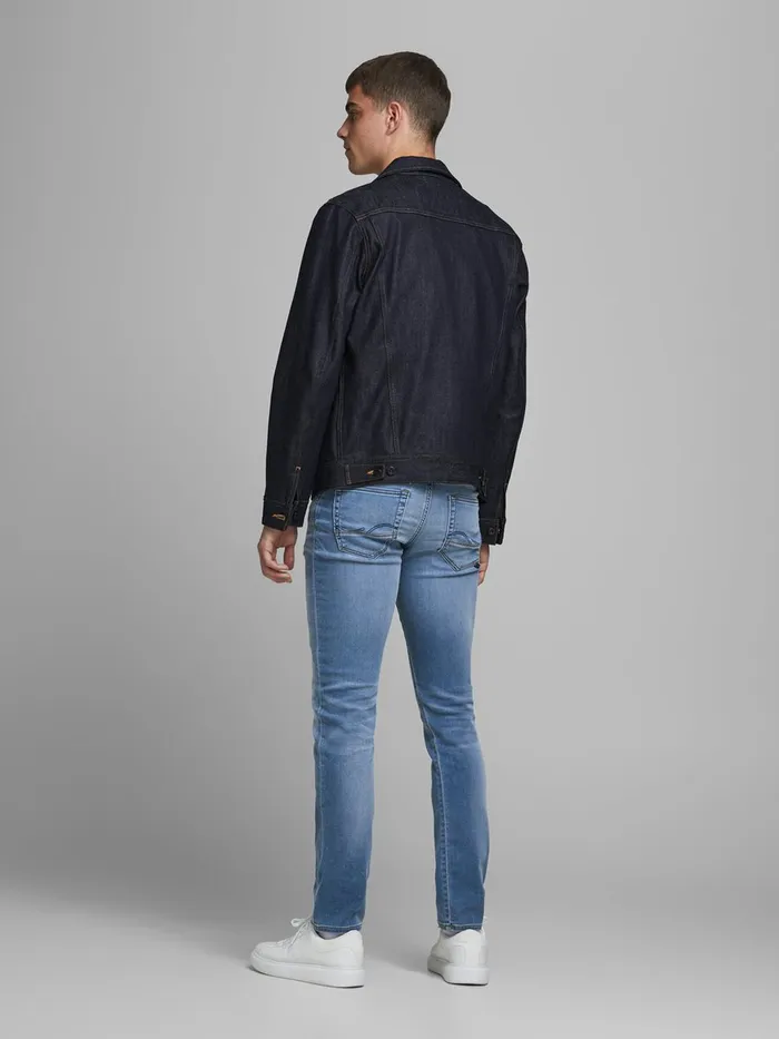 Slim Jeans JACK and JONES Mens GLENN FOX JJ 241 INDIGO KNIT SLIM FIT JEANS Blue Blue Denim