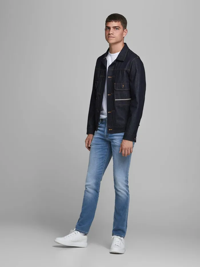 Slim Jeans JACK and JONES Mens GLENN FOX JJ 241 INDIGO KNIT SLIM FIT JEANS Blue Blue Denim