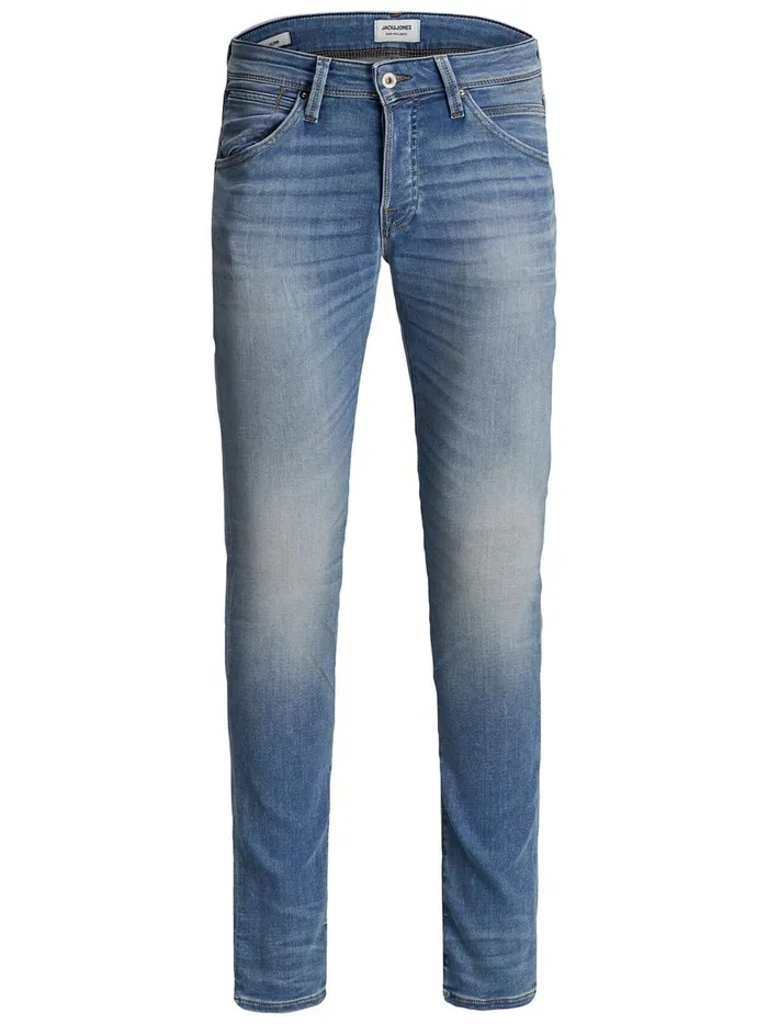 Slim Jeans JACK and JONES Mens GLENN FOX JJ 241 INDIGO KNIT SLIM FIT JEANS Blue Blue Denim