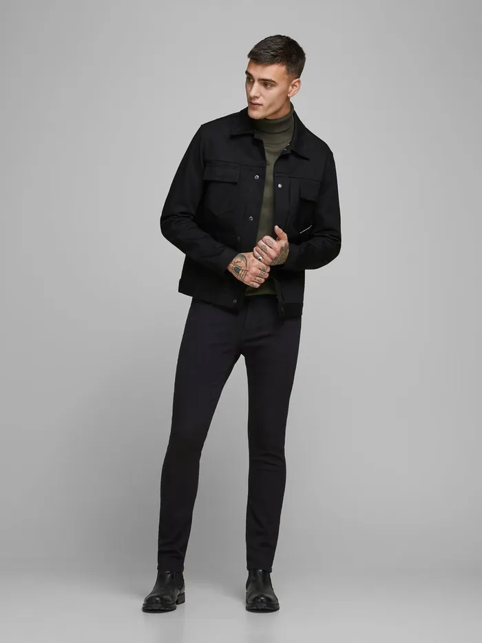 Slim Jeans JACK and JONES Mens GLENN ORIGINAL AM 816 SLIM FIT JEANS Black Black Denim