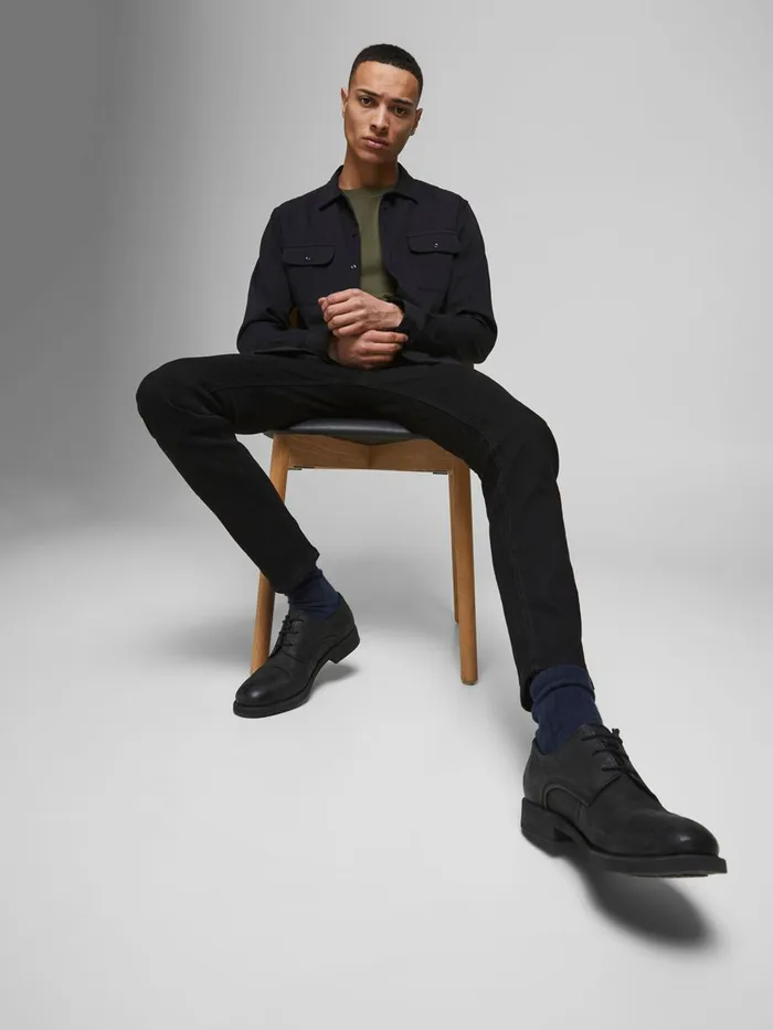 Slim Jeans JACK and JONES Mens GLENN ORIGINAL NA 098 SLIM FIT JEANS Black Black Denim