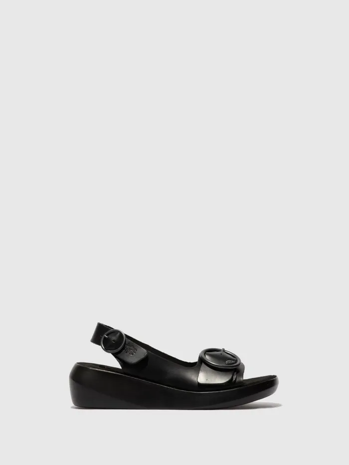 SlingBack Sandals BERK754FLY BRIDLE BLACK Women Fly London Sandals