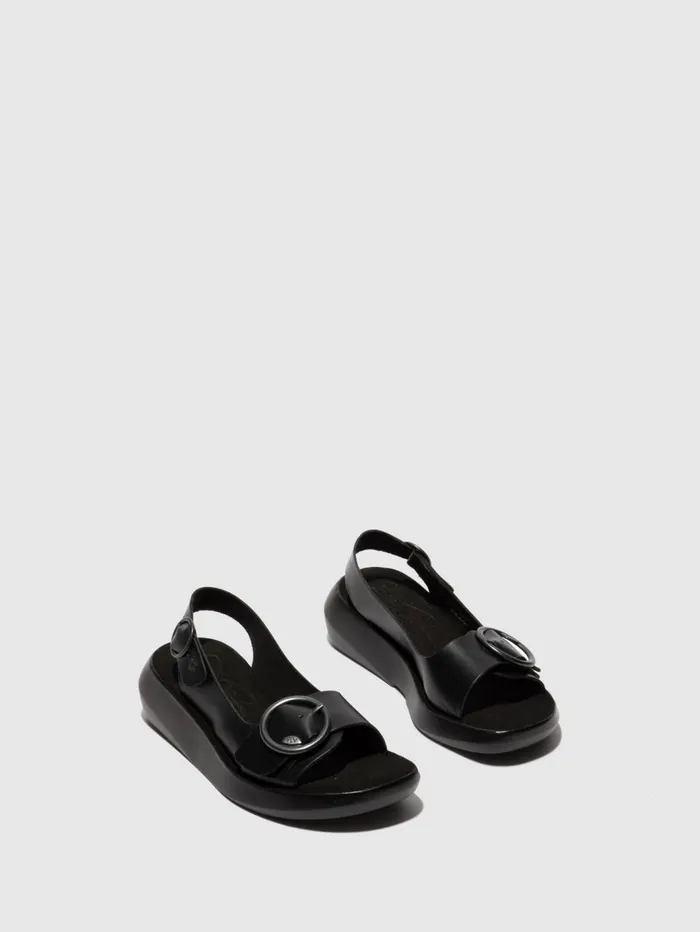 SlingBack Sandals BERK754FLY BRIDLE BLACK Women Fly London Sandals