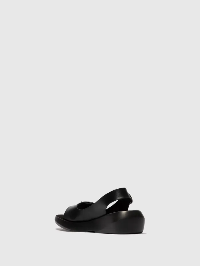 SlingBack Sandals BERK754FLY BRIDLE BLACK Women Fly London Sandals