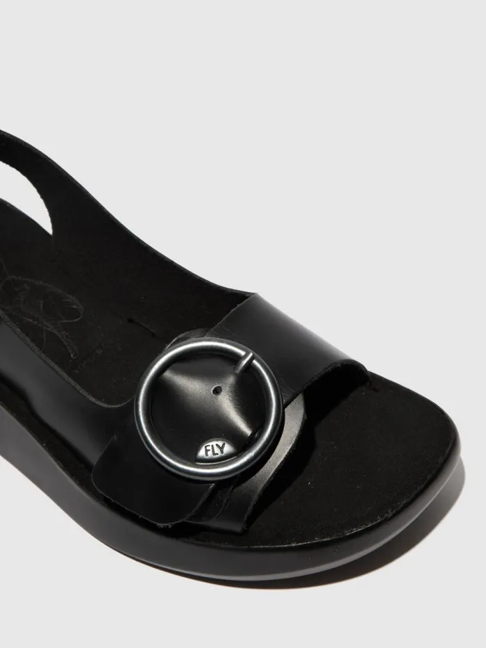 SlingBack Sandals BERK754FLY BRIDLE BLACK Women Fly London Sandals