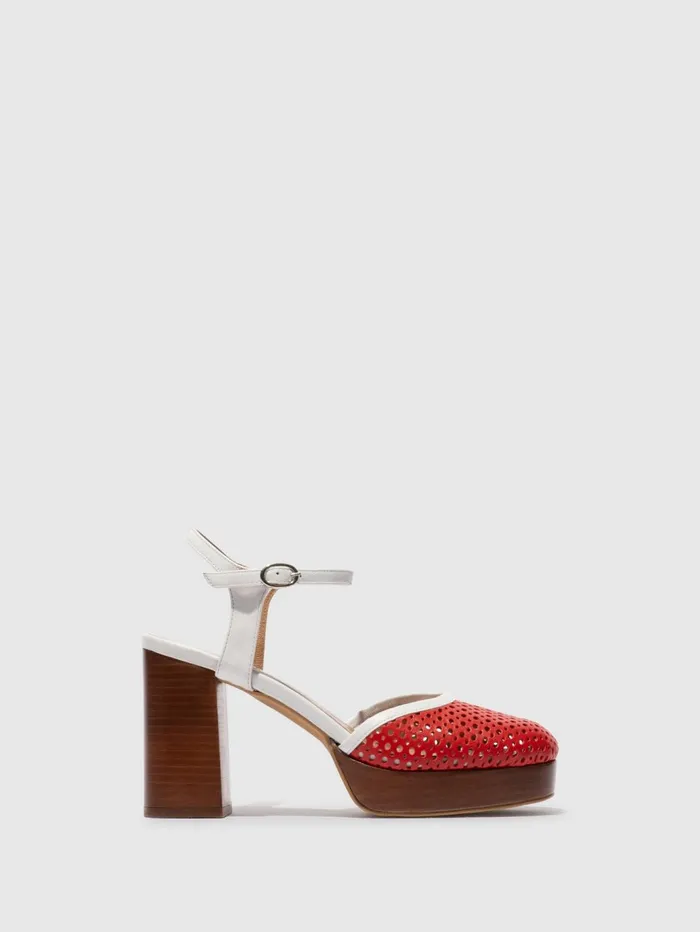 SlingBack Sandals ELZA241FLY DKREDWHITE Women Fly London Sandals