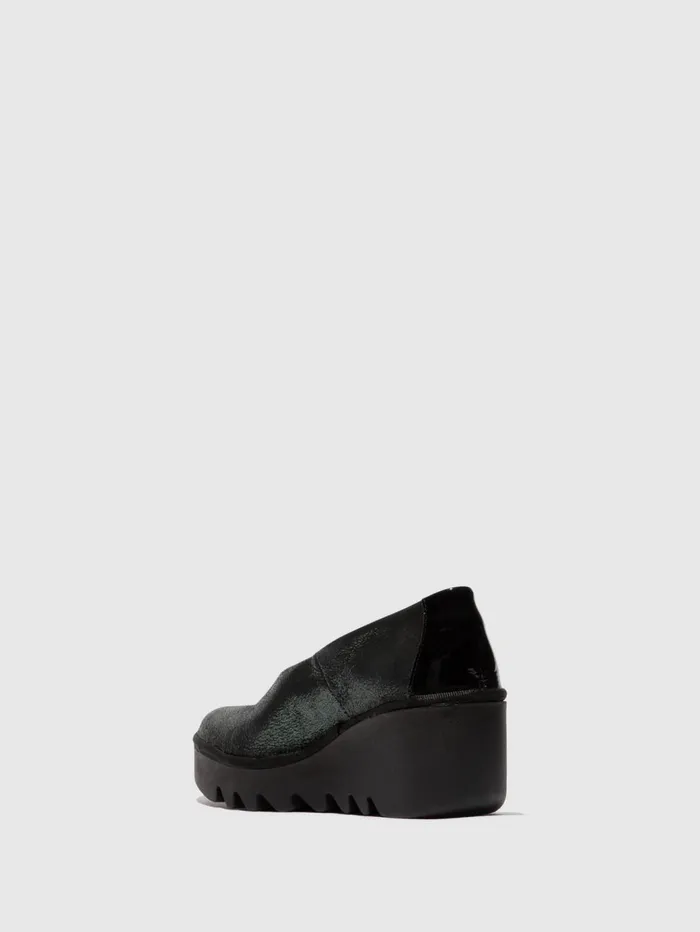 Slipon Shoes BESO246FLY GREENBLACK Women Fly London Shoes