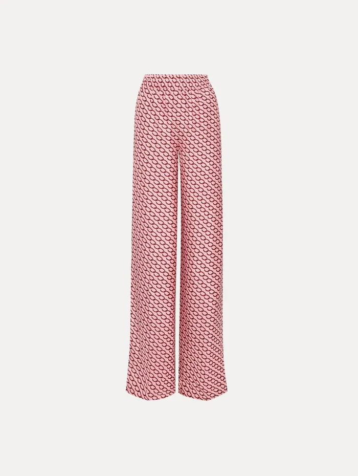 Small Oscar ChainLink Pant Beet Pink Women Oscar De La Renta Pants and Skirts