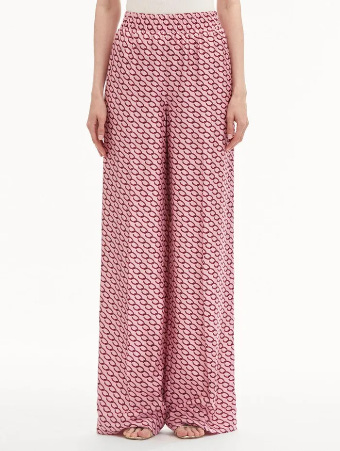 Small Oscar ChainLink Pant Beet Pink Women Oscar De La Renta Pants and Skirts Small Oscar ChainLink Pant Beet Pink Women Oscar De La Renta Pants and Skirts