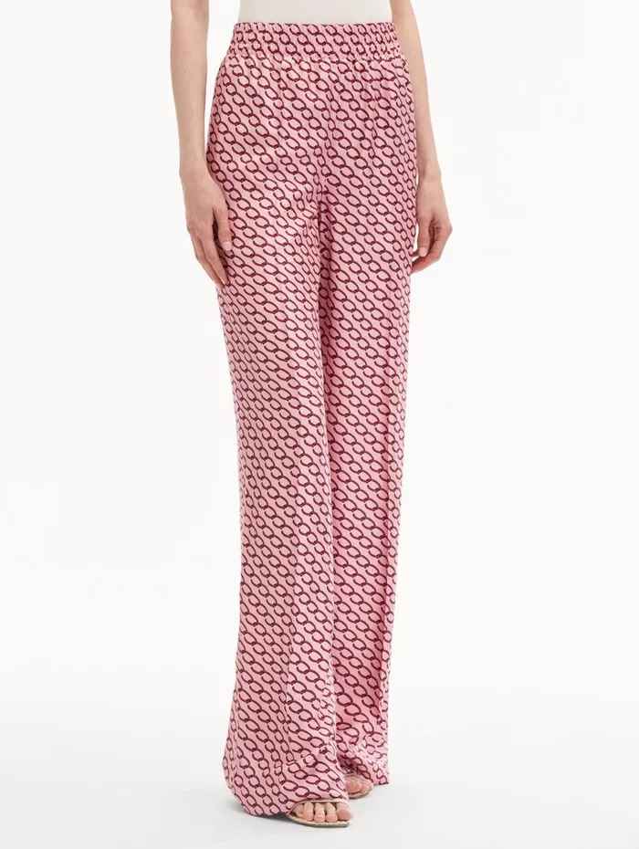 Small Oscar ChainLink Pant Beet Pink Women Oscar De La Renta Pants and Skirts Small Oscar ChainLink Pant Beet Pink Women Oscar De La Renta Pants and Skirts