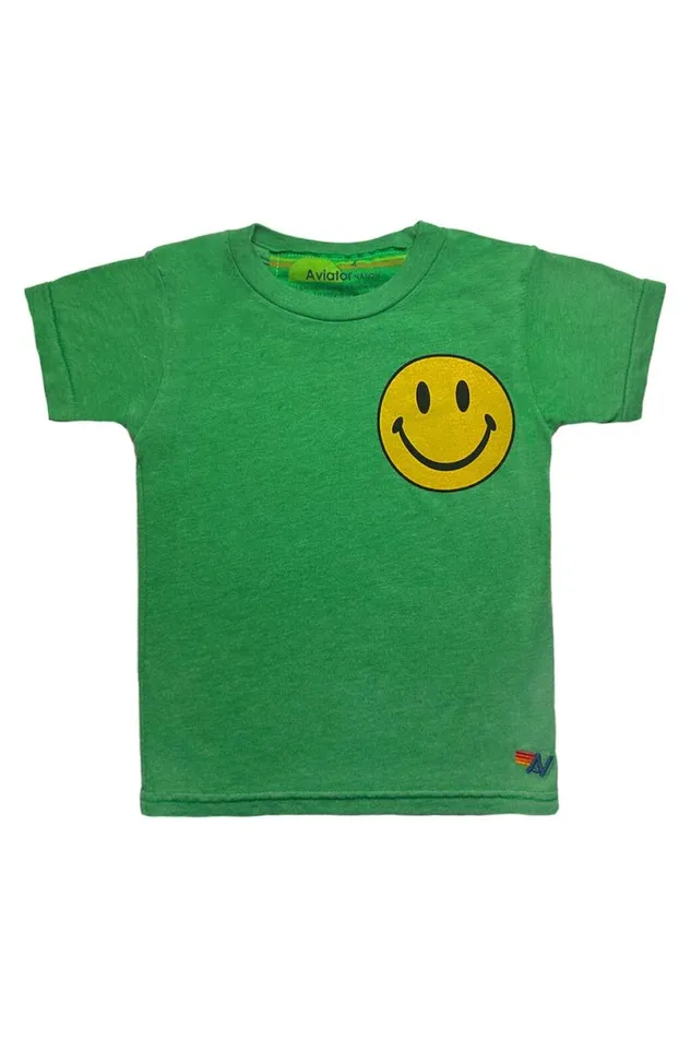 Smiley 2 Tee 8211 Kelly Green Kids Aviator Nation Tees