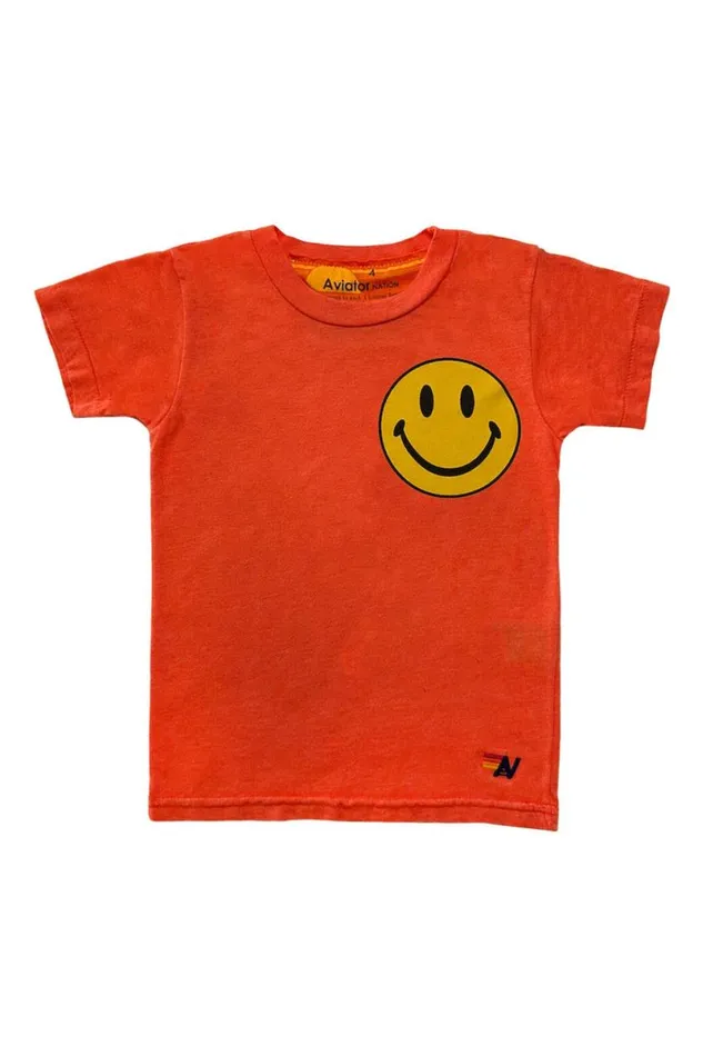 Smiley 2 Tee 8211 Orange Kids Aviator Nation Tees