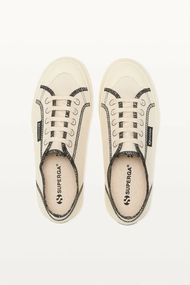 Sneakers Petal and Pup Women 2294 Drill Overlock Stitching Raw Off White